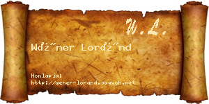 Wéner Loránd névjegykártya